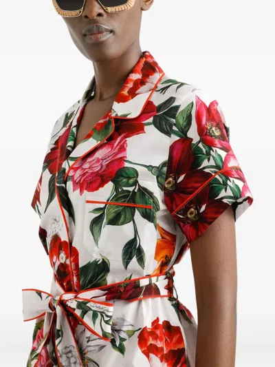 Dolce & Gabbana Flower-print Poplin Vanity Shirt
