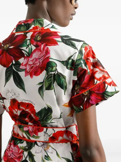 Dolce & Gabbana Flower-print Poplin Vanity Shirt