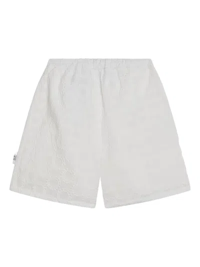 Douuod White Cotton Shorts
