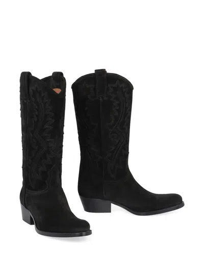 Sartore Leather Boots In Black