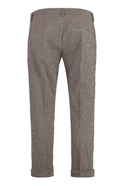 Dondup Cotton Trousers With Belt Loops And Cuffed Hem