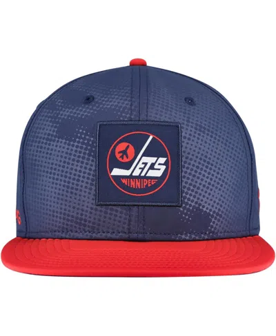 Fanatics Men'sâ Navy/red Winnipeg Jets Authentic Pro Rink Snapback Hat