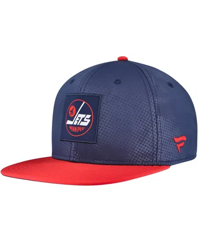 Fanatics Men'sâ Navy/red Winnipeg Jets Authentic Pro Rink Snapback Hat