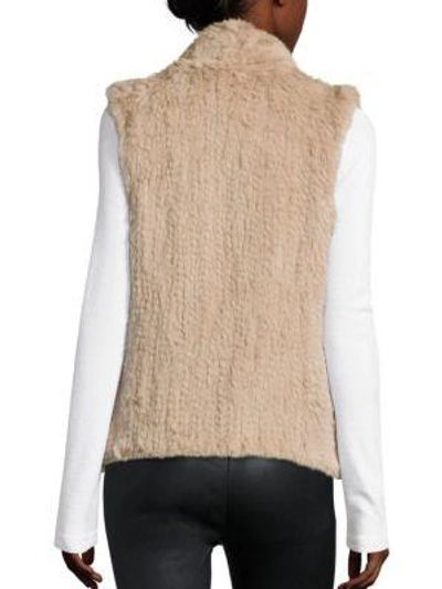 Shop June Rabbit Fur Vest In Olive
