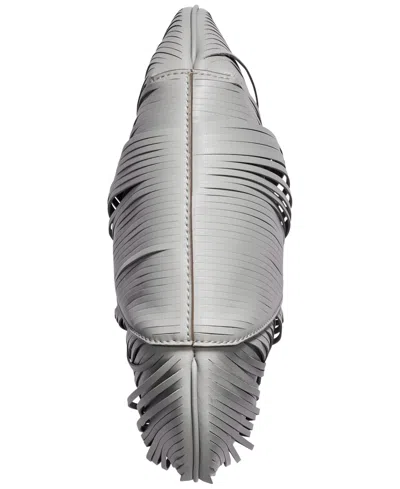 Donna Karan Baldwin Small Laser-cut Shoulder With Leather Wrapped Rounded Handle In Neutral