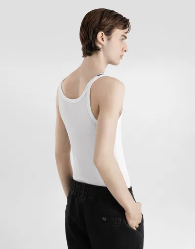Dolce & Gabbana Dg White Cotton Tank Top