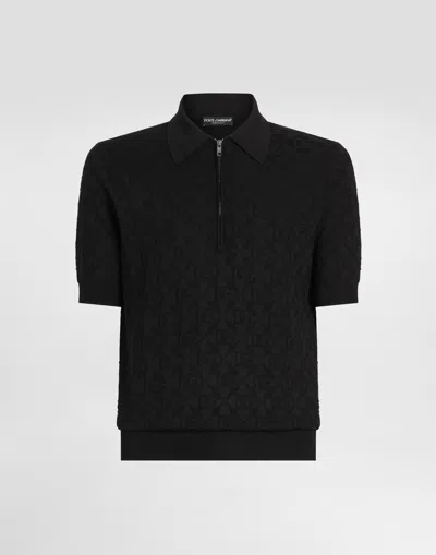 Dolce & Gabbana Silk Polo Shirt In Black