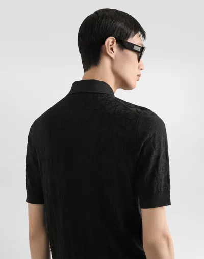 Dolce & Gabbana Silk Polo Shirt In Black