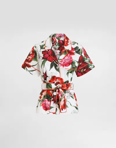 Dolce & Gabbana Flower-print Poplin Vanity Shirt