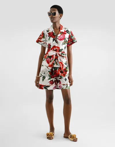 Dolce & Gabbana Flower-print Poplin Vanity Shirt