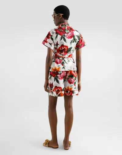 Dolce & Gabbana Flower-print Poplin Vanity Shirt