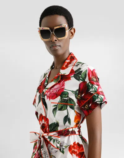 Dolce & Gabbana Flower-print Poplin Vanity Shirt