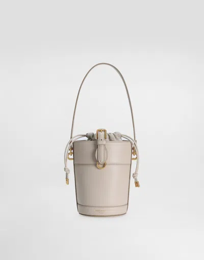Dolce & Gabbana Capri Bucket Bag In Calfskin And Canvas