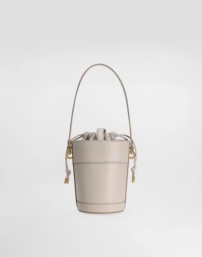 Dolce & Gabbana Capri Bucket Bag In Calfskin And Canvas