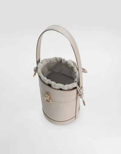 Dolce & Gabbana Capri Bucket Bag In Calfskin And Canvas