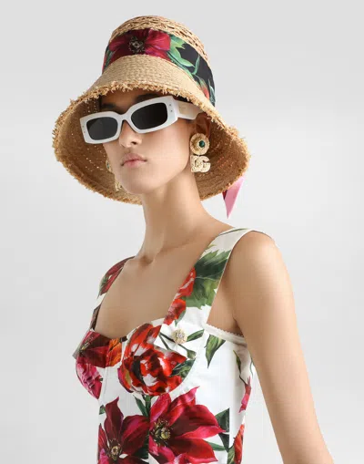 Dolce & Gabbana Floral Mini Dress Sweetheart Neckline Straps In Multi