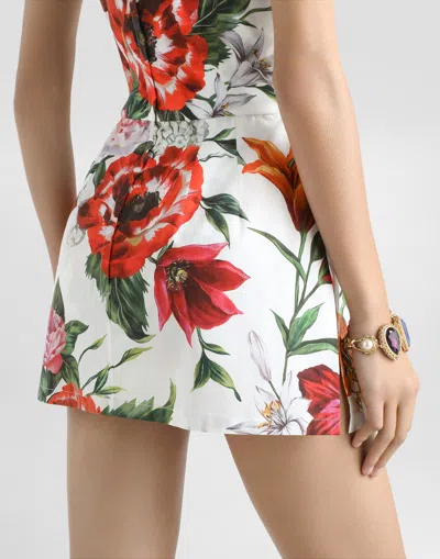 Dolce & Gabbana Floral Mini Dress Sweetheart Neckline Straps In Multi