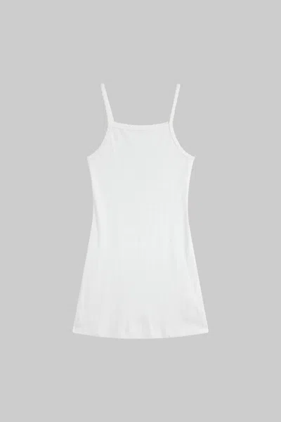 Leset Pointelle Square Neck Mini Dress In White