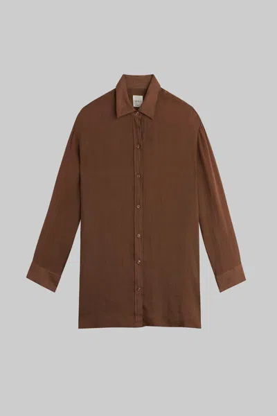 Leset Pre-order: Niko Oversized Button Down In Brown