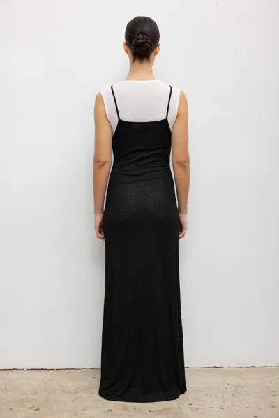 Leset Rozzi V Neck Muscle Maxi Dress In Black