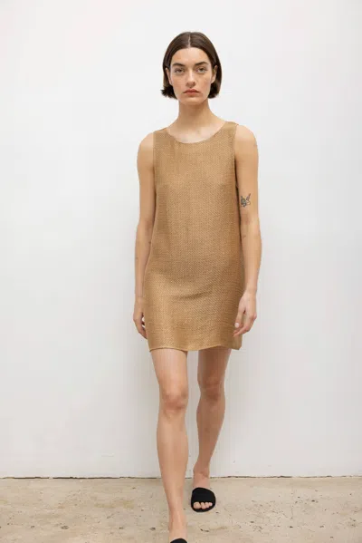 Leset Stella Sequined Linen-blend Minidress