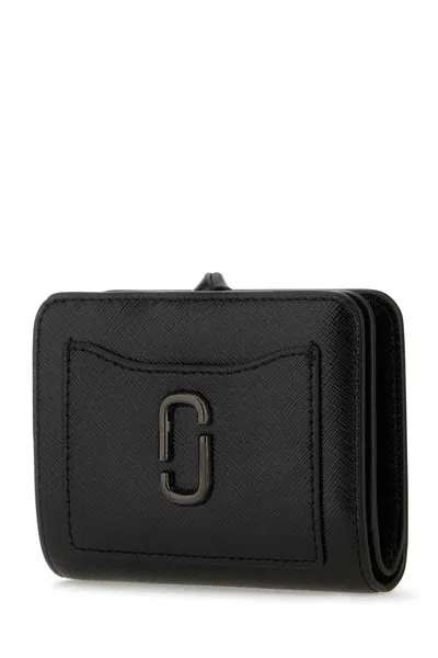 Marc Jacobs Black Leather Mini The Utility Snapshot Dtm Wallet In Black