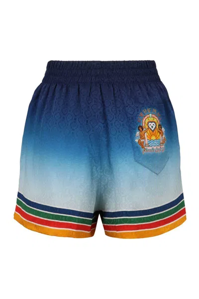Casablanca Degrade Printed Silk Jacquard Pull-on Shorts