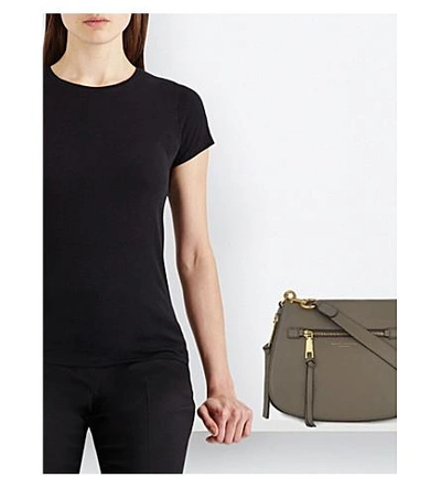 Shop Marc Jacobs Recruit Leather Saddle Bag In Mink
