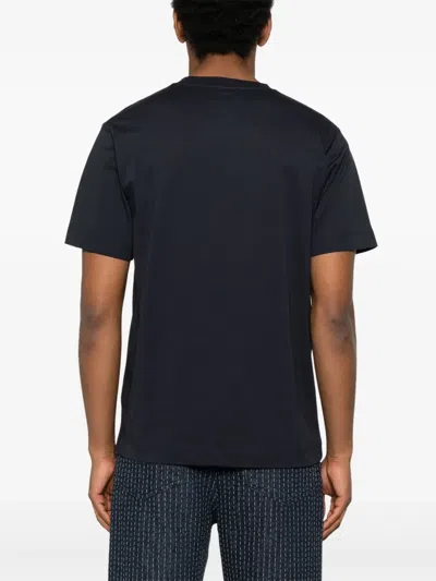 Etudes Studio E Logo Embroidered Regular T-shirt In Blue