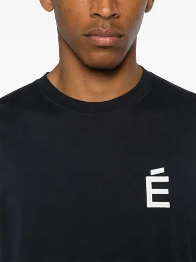 Etudes Studio E Logo Embroidered Regular T-shirt In Blue