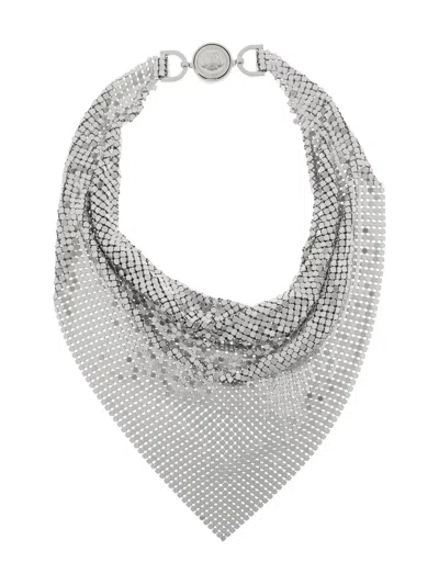 Versace Metal Mesh Bandana Necklace In Metallic
