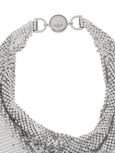 Versace Metal Mesh Bandana Necklace In Metallic