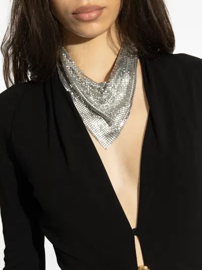 Versace Metal Mesh Bandana Necklace In Metallic