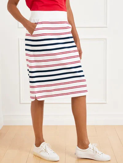 Talbots Plus Petite - Authentic  Midi Skirt - Sofia Stripe - White - 2x - 100% Cotton