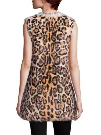 Shop Adrienne Landau Leopard-print Rabbit Fur Vest In Leopard Print