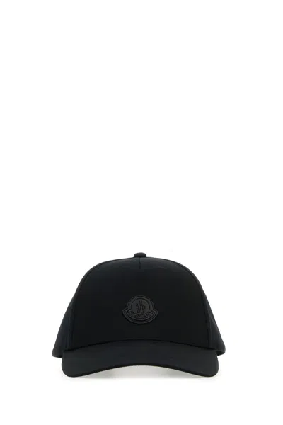 Moncler Black Baseball Cap With Logo Patch