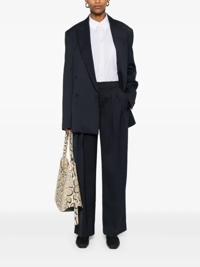 The Frankie Shop Wool Blend Wide Leg Trousers With Belt Loops