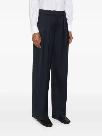 The Frankie Shop Wool Blend Wide Leg Trousers With Belt Loops