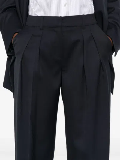The Frankie Shop Wool Blend Wide Leg Trousers With Belt Loops