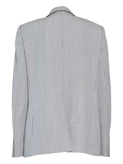 Jil Sander Grey Virgin Wool Plaid Tailored Jacket