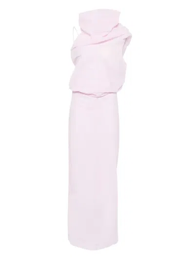 Khaite Jeanty Silk Gauze Midi Dress In Pink