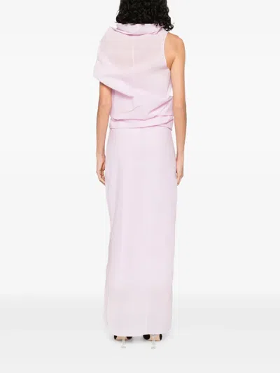 Khaite Jeanty Silk Gauze Midi Dress In Pink
