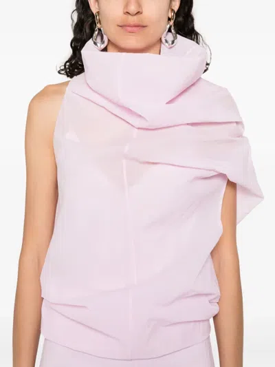 Khaite Jeanty Silk Gauze Midi Dress In Pink