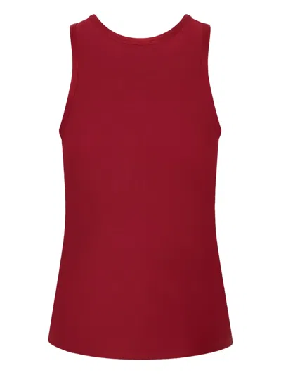 Rabanne Stretch Viscose Top Metal Embellishments In Red