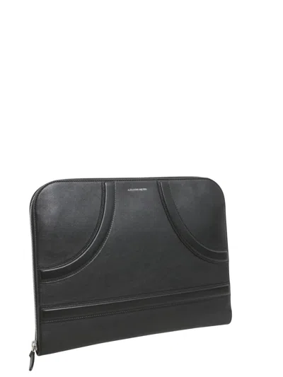Alexander Mcqueen Logo-stamp Leather Clutch
