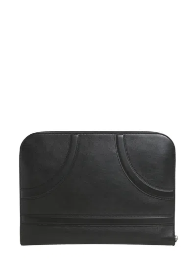 Alexander Mcqueen Logo-stamp Leather Clutch