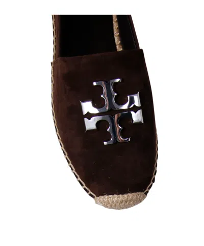 Tory Burch Round Toe Suede Espadrilles With Espadrille Sole In Brown