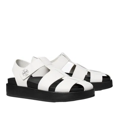 Tory Burch Leather Fisherman Sport Sandal In White