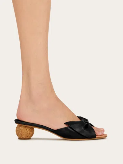 Ferragamo Bulma 45 Spherical Heel Leather Mules