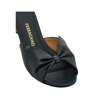 Ferragamo Bulma 45 Spherical Heel Leather Mules